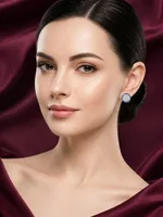 Blue Sapphire Round Stud Earrings