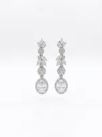 Elegant Marquise & Oval Diamond Drop Earrings