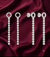 diamond linear drop earrings
