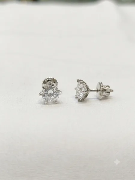 Classic Solitaire Diamond Stud Earrings