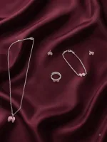 Petal & Pink Butterfly Collection with pendant and bracelet and earrings and ring