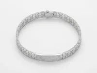 Hexagon CZ ID Bracelet