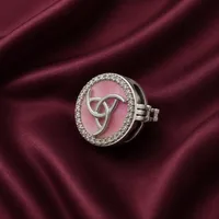 Silver Interlocking Designer Button