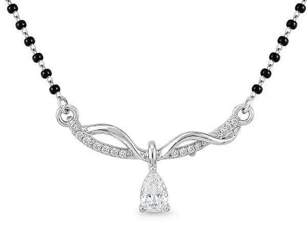 Elegant Teardrop Curve 925 Sterling Silver Mangalsutra