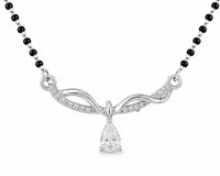 Elegant Teardrop Curve 925 Sterling Silver Mangalsutra
