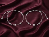 Silver Oval Link Chain Anklet