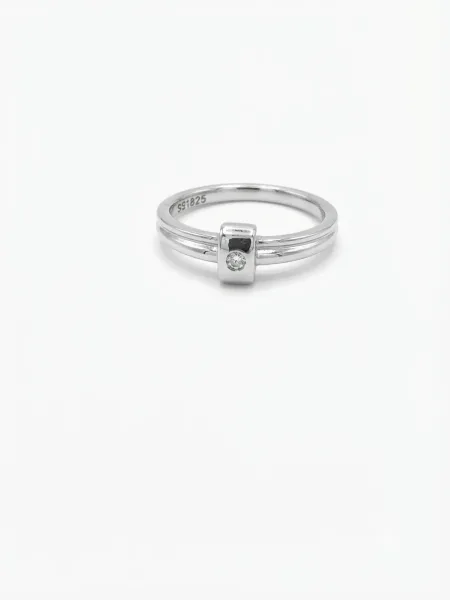 Sterling Silver Minimalist Solitaire Ring