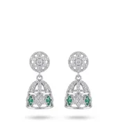 Emerald-Accent Cage Jhumki