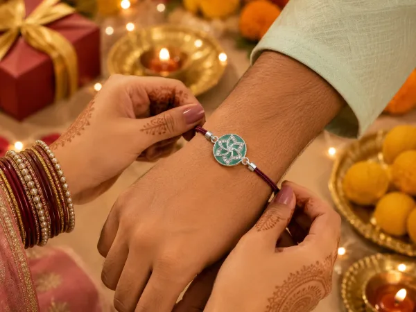 Mint Grace Crystal Rakhi