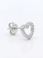 Open Pavé Heart Studs