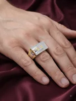 Gold & Silver Geometric Panel Ring