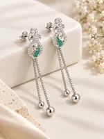 Silver Emerald Cascade Earring