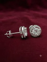 Classic Solitaire Halo Diamond Stud Earrings