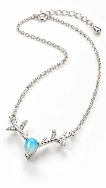 Celestial Antler Blue Opal Pendant