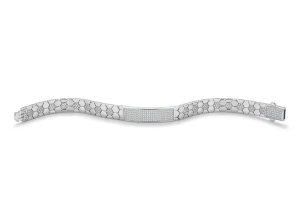 Hexagon CZ ID Bracelet