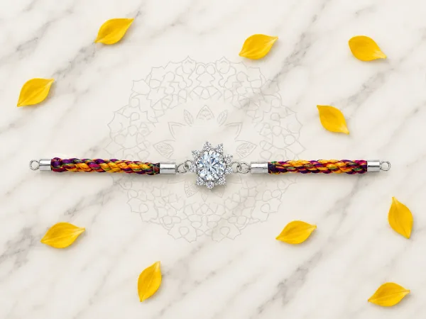 Rainbow Crystal 925 Sterling Silver Rakhi