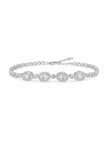 Celeste Oval Halo Bracelet