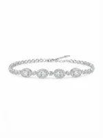 Celeste Oval Halo Bracelet