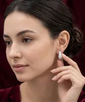 Pavé Diamond Tapered Huggie Hoop Earrings