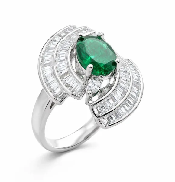 Emerald Baguette Luxe Ring