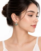 Emerald Leaf Drop Earrings