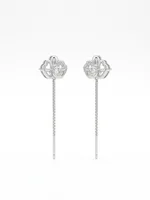 (Alternative: Regal Solitaire Crown Dangle Pull-Through Earrings