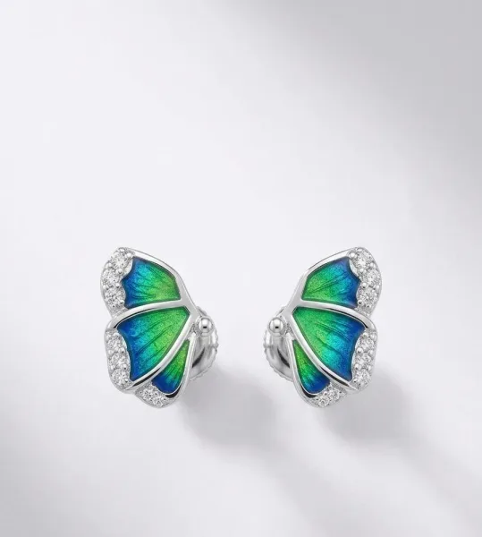 Enchanted Butterfly Wing Stud Earring