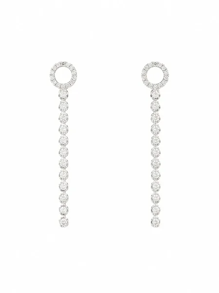 diamond linear drop earrings