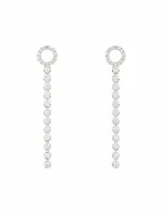 diamond linear drop earrings
