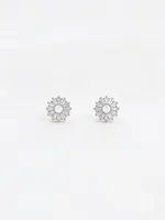 Sunburst Baguette Diamond Stud Earrings