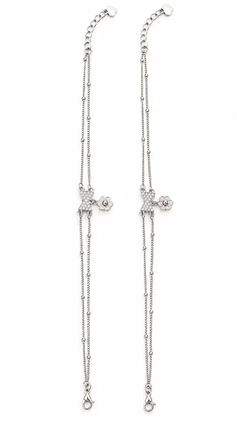 Pretty Bow Floral Charm Anklet