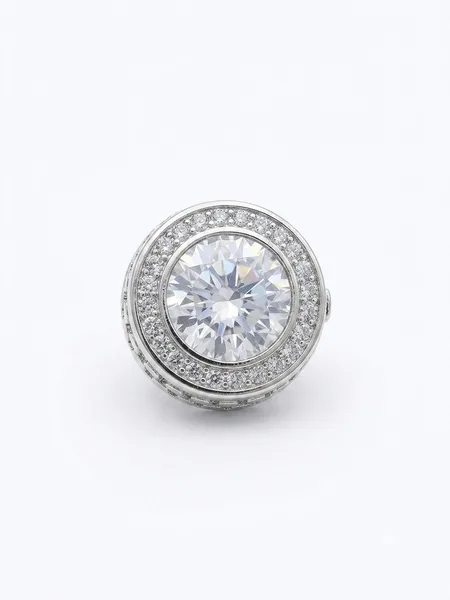 Silver Classic Crystal Button