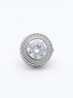 Silver Classic Crystal Button