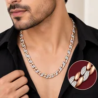 Two-Tone Pavé Leaf Link Chain