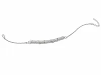 Silver Textured Bar Chain Anklet