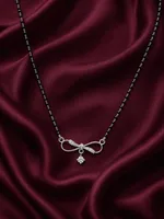 Graceful Bow Charm 925 Sterling Silver Mangalsutra