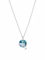 Blue Crystal Dolphin Necklace