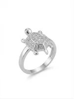 Silver Serenade Turtle Ring