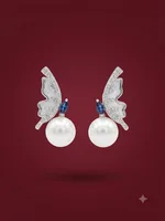 The Papillon Pearl Drop Earrings (or Enchanted Butterfly Pearl Studs)