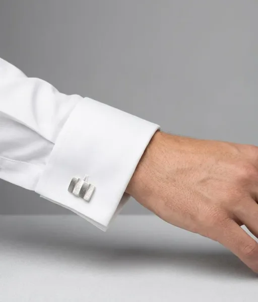 Men’s Textured Sterling Silver Cufflinks
