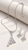 Silver Geometric Elegance set