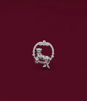 Diamond Panther Circle Collar Brooch