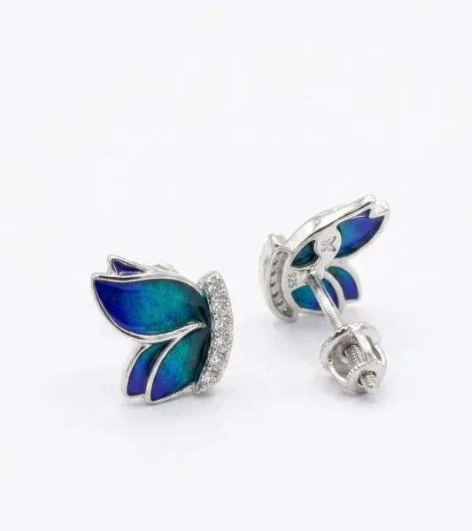 Enchanted Butterfly Wing Stud Earrings