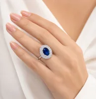 Sapphire Classic Halo Ring
