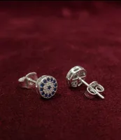 Evil Eye Round Halo Stud Earrings