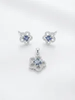 Celestial Bloom Elegance Set with pendant and earrings