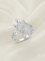 Silver Radiance Turtle Ring