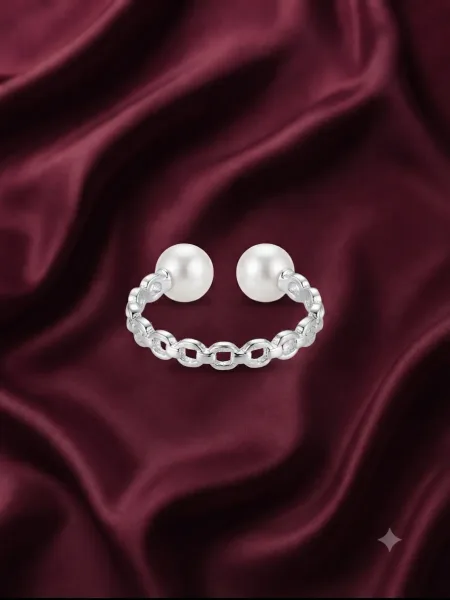 Pearl Link Open Ring