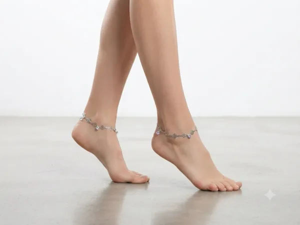 Silver Floral Knot Charm Anklet