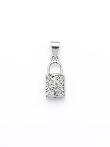 Vintage Engraved Padlock Pendant